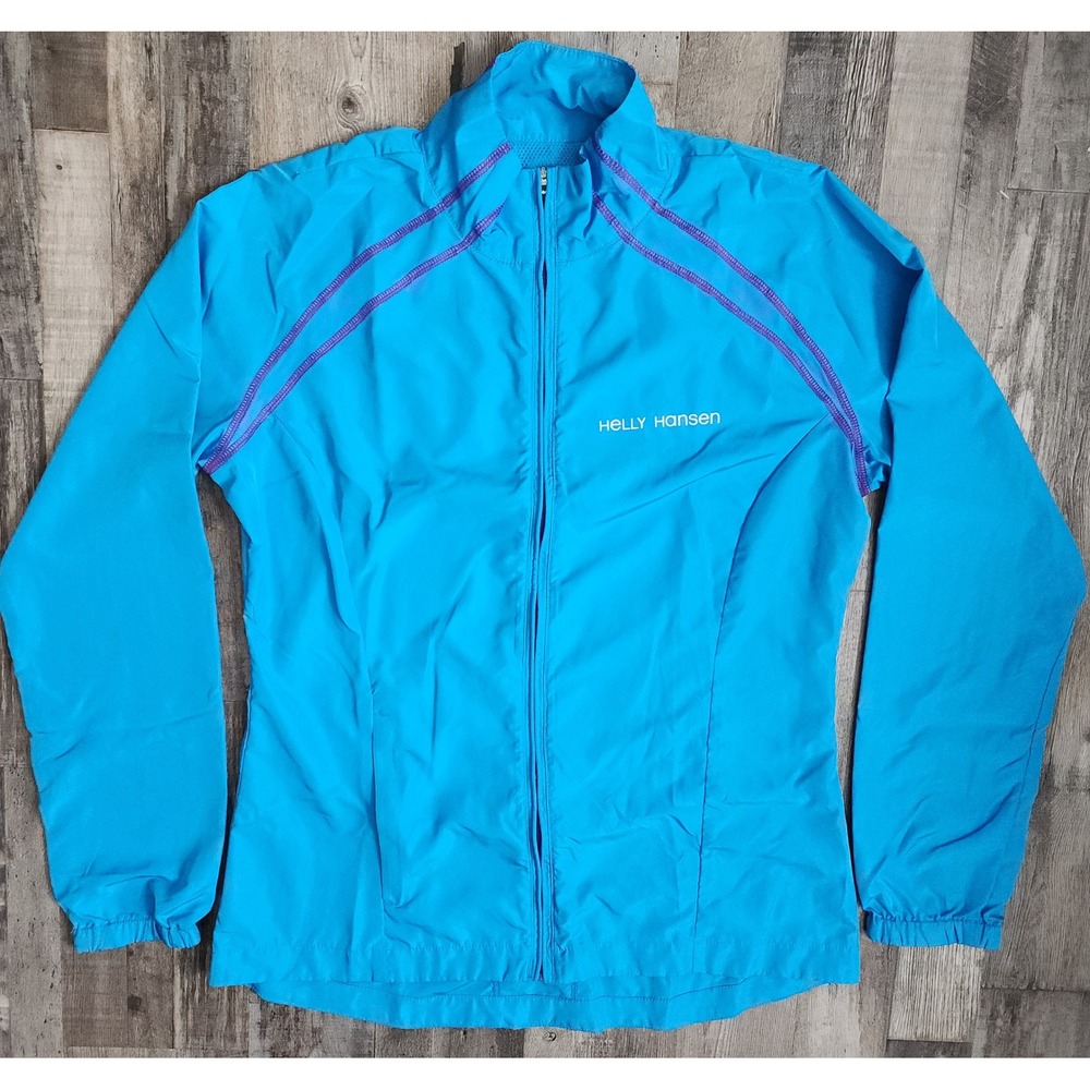 Helly Hansen Full Zip Jacket Women L Blue Purple Outdoor Performance Lightweight